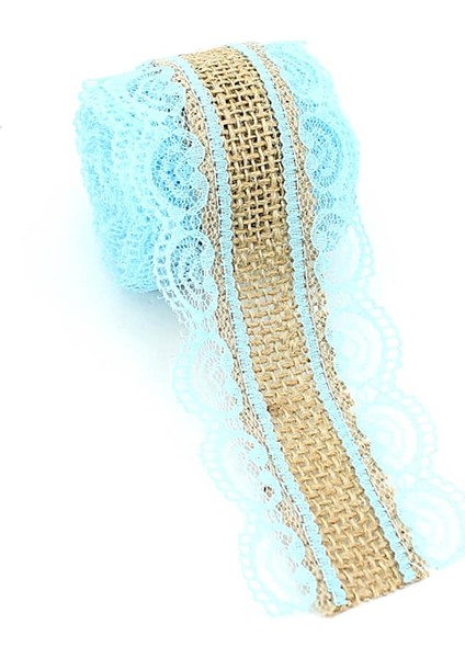 Dantelli Jüt Kurdele, 5,5 cm x 2 mt - Mavi