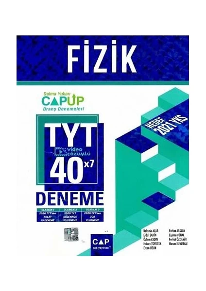 Çap Yayınları TYT Fizik 40 x 7 Up Deneme - Erdal Şahin