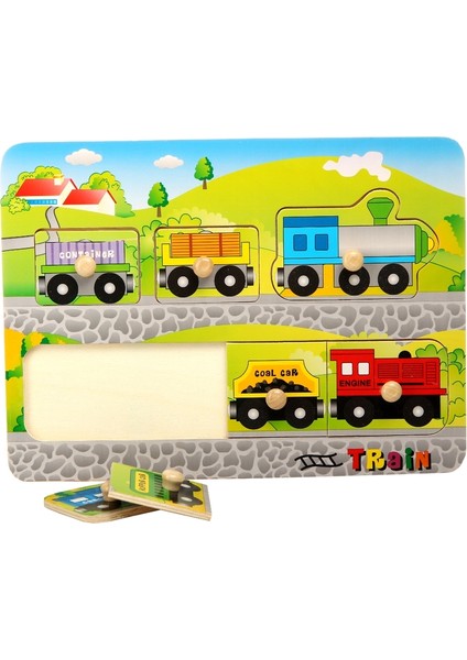 Ahşap 98020 Puzzle Tren Pimli Bohj98020