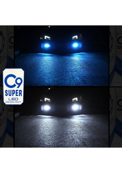 Ultra Buz Mavi LED Xenon Soğutuculu Far Ampulü 9400 Lümen 10000K 9006 modelleri