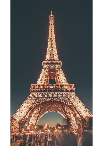 Eyfel'de Gece Yarısı Elmas Mozaik Tablo 41 x 74 cm