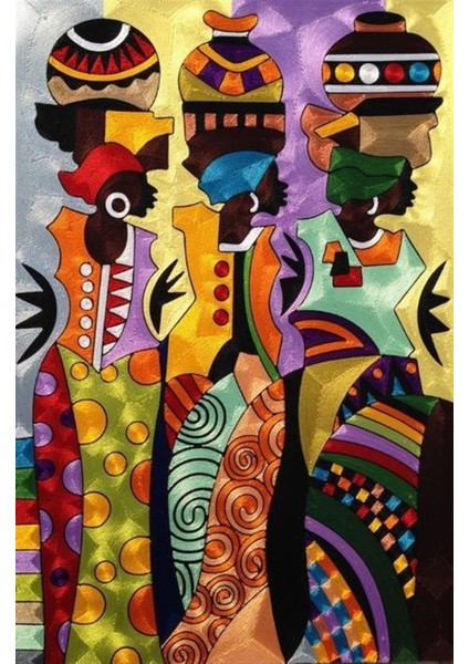 Marcel Sanat Afrikalı Kadınlar Elmas Mozaik Tablo 35 x 55 cm