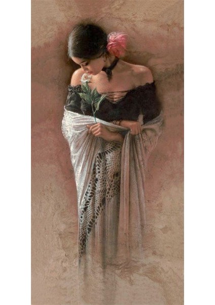 Marcel Sanat Ispanyol Kızı Serisi Elmas Mozaik Tablo 30 x 60 cm