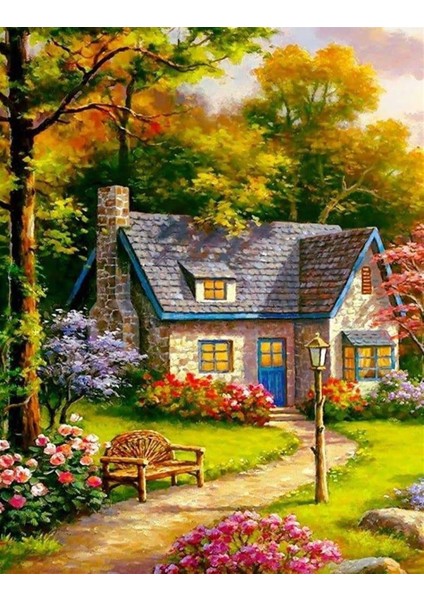 Ilkbahar Evi Elmas Mozaik Tablo 45 x 55 cm