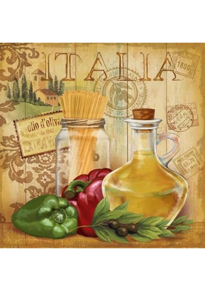 Italia Mutfak Elmas Mozaik Tablo 40 x 40 cm