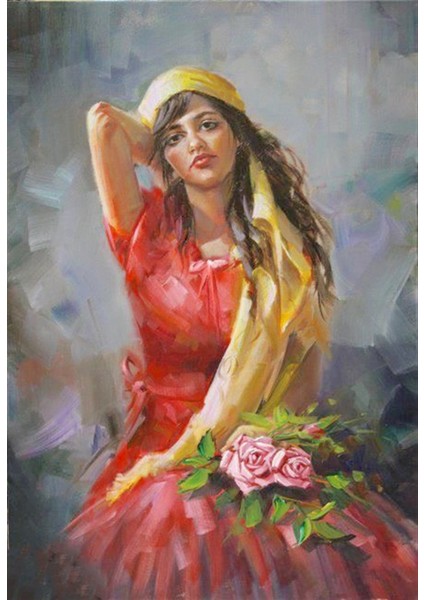 Marcel Sanat Ispanyol Çingenesi Elmas Mozaik Tablo 41 x 58 cm