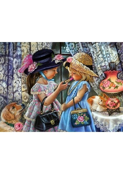 Marcel Elmas Mozaik Tablo Küçük Kızlar 71 x 51 cm