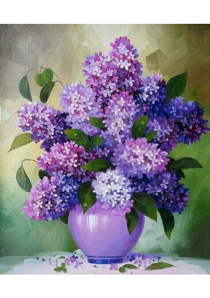 Marcel Sanat Mis Kokulu Sümbüller Elmas Mozaik Tablo 50 x 60 cm