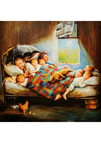 Abidin Dino Mutluluğun Resmi Elmas Mozaik Tablo 61 x 61 cm