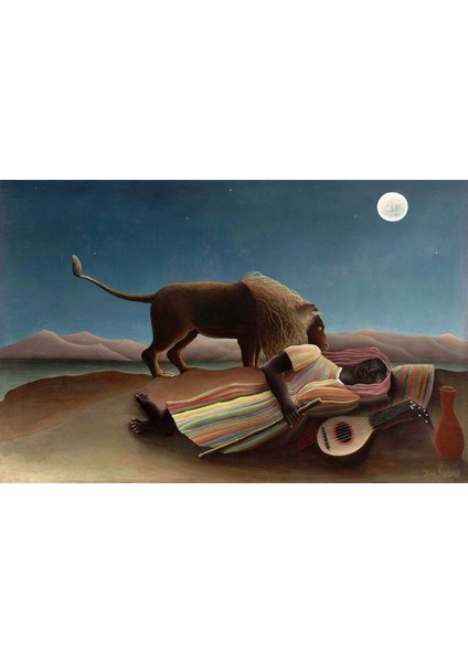 The Sleeping Gypsy- Henri Rousseau 1844-1910 Elmas Mozaik Tablo 84 x 56 cm