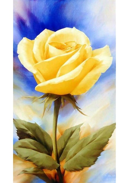 Marcel Sarı Gül Elmas Mozaik Tablo 28 x 51 cm