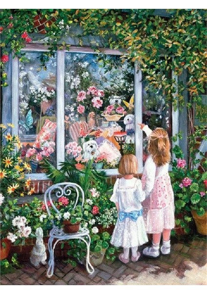 Marcel Sanat Çiçek Bahçesindeki Minikler Elmas Mozaik Tablo 50 x 60 cm