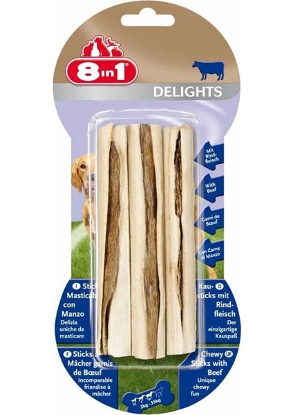 Delights Biftekli Sticks Köpek Kemiği 75 gr 3 Adet