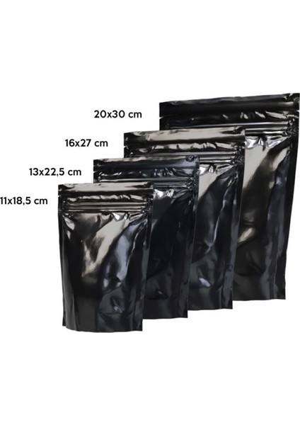 Siyah Alüminyum Doypack 13X22,5 cm - 100'LÜ fiyatları