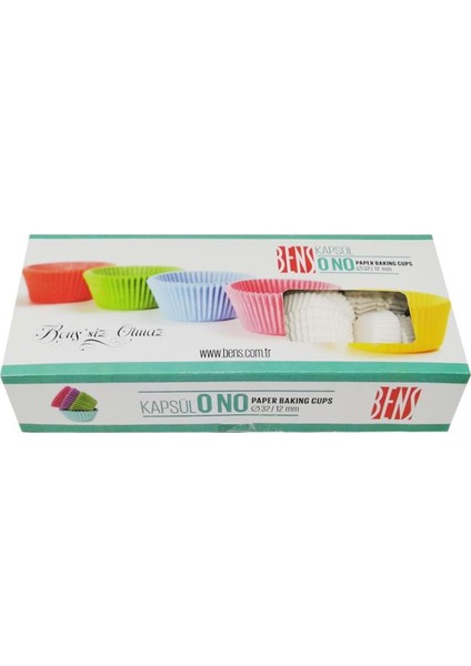 Cupcake Kapsül Beyaz No:0 32X12 mm - 1250'LI