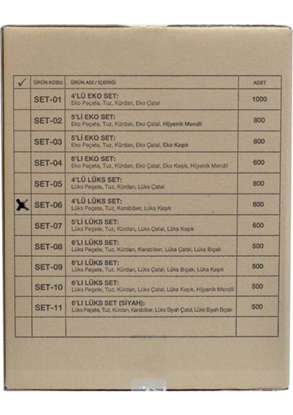 4'lü Lüks Set (Set-06) - 100'LÜ fiyatları