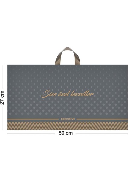 Tatlı Poşeti Exclusive (Kulplu) 1000 gr 50X27 cm - 50'li