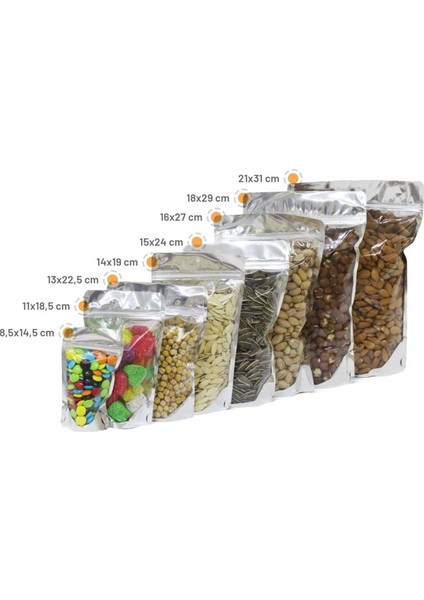 Şeffaf Metalize Doypack 8,5X14,5 cm - 100'LÜ