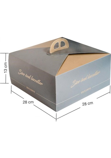 Saplı Turta Kutusu Exclusive (No:3) 28X28X13 cm - 100'LÜ fiyatları