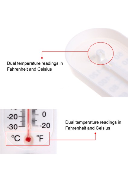 Dikey Termometre - Beyaz (Yurt Dışından)