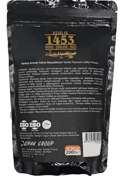 Asırlık Kahve 1453 Vanilyalı Kahve Beyazlatıcı ( 200 gr )