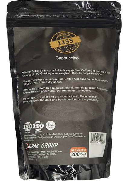 Asırlık Kahve 1453 Cappuccıno ( 200 gr )