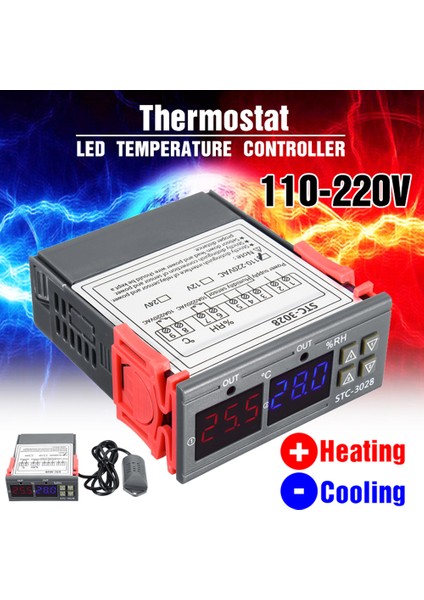 Mbw Dijital Ekran Sıcaklık ve Nem Kontrol Regülatörü Termostat (Yurt Dışından)