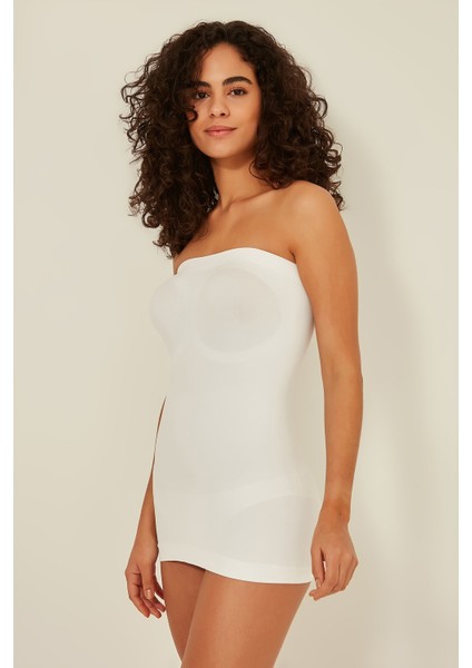 C15003 Dikişsiz Straplez Atlet Korse Beyaz fiyatları