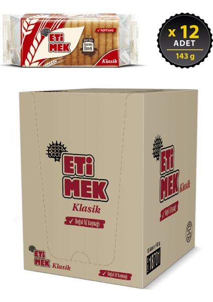 Etimek Klasik Kızarmış Ekmek 143 g x 12 Adet