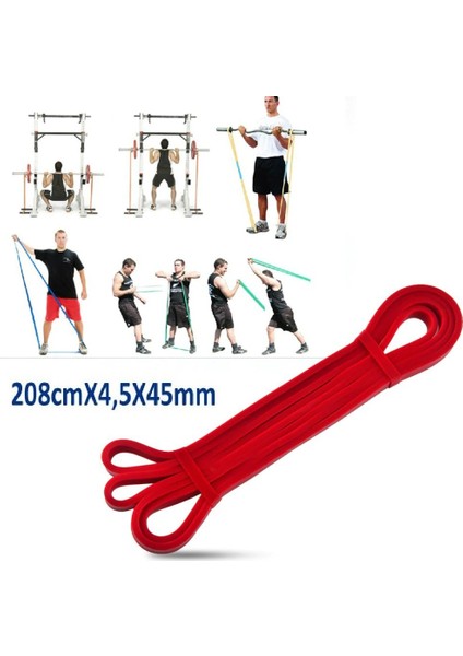 Povit LPB45 Extra Sert Latex Güç Bandı 45 mm Kırmızı Direnç Lastiği Tension 45-60 Direnç Güç Aralığı 12-15 kg