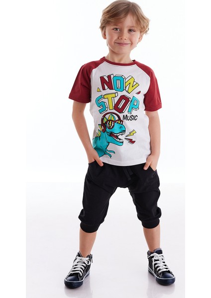 Dino Music Erkek Çocuk T-shirt Kapri Şort Takım