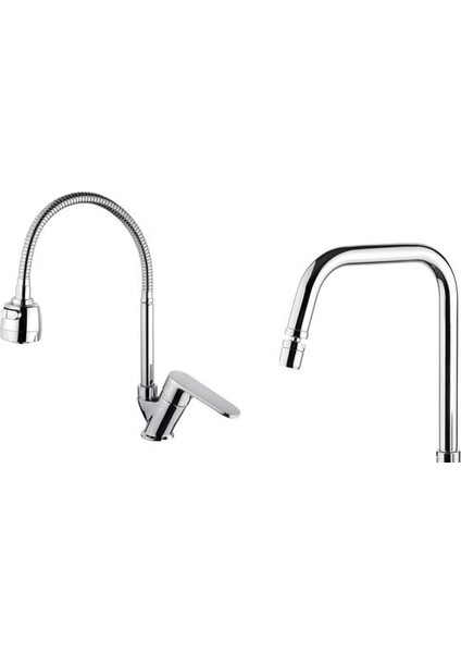 Raymina Mix Kuğu Spiralli Mutfak Eviye Bataryası Pirinç Boru