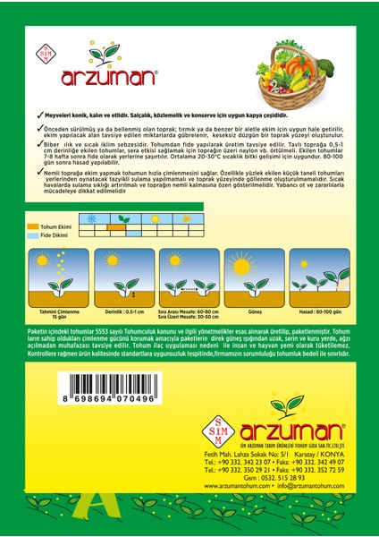 Yağlık Kapya Biber Tohumu 10 Gram fiyatları