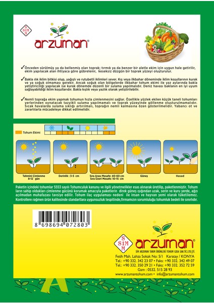 Sakız Bakla Tohumu 50 Gram fiyatları