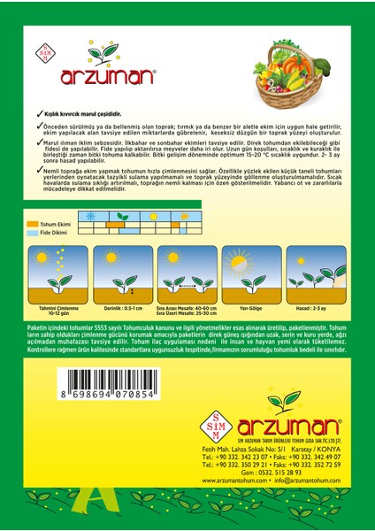 Kışlık Kıvırcık Marul Tohumu 10 Gram