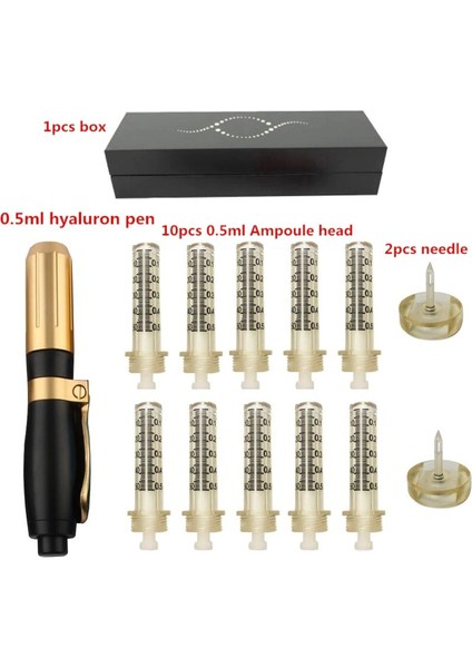 Hyaluronik Kalem Çift Başlıklı 0.3-0.5 ml İğnesiz Dolgu Mezoterapi Cihazı