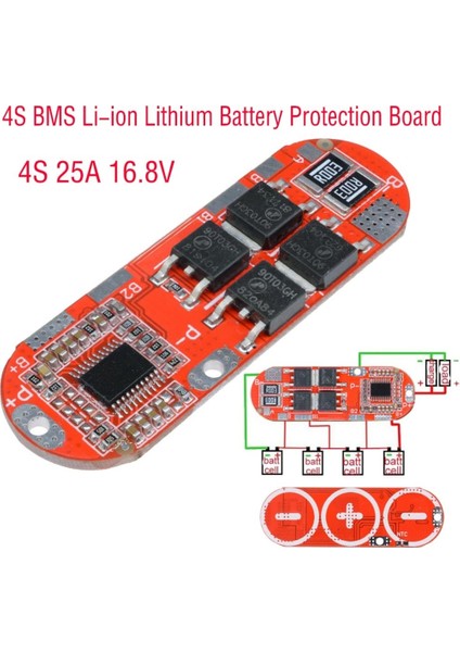 4s 25A 14.8V Bms Pil Koruma Balans Kartı 18650 Lityum Li-Ion Batarya fiyatları