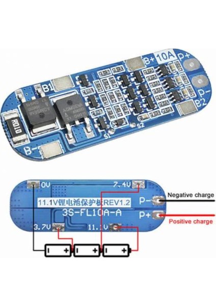 Emay Center 3s 10A 11.1V Bms Pil Koruma Balans Kartı 18650 Lityum Li-Ion Batarya