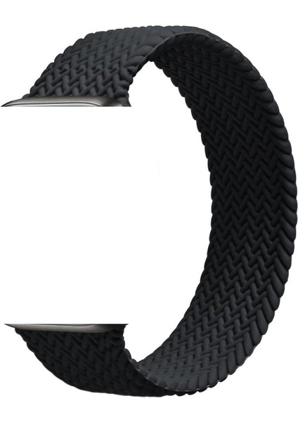 Apple Watch Uyumlu Seri 3-4-5-6-Se Premium 42-44 mm Örgülü Solo Silikon Kordon
