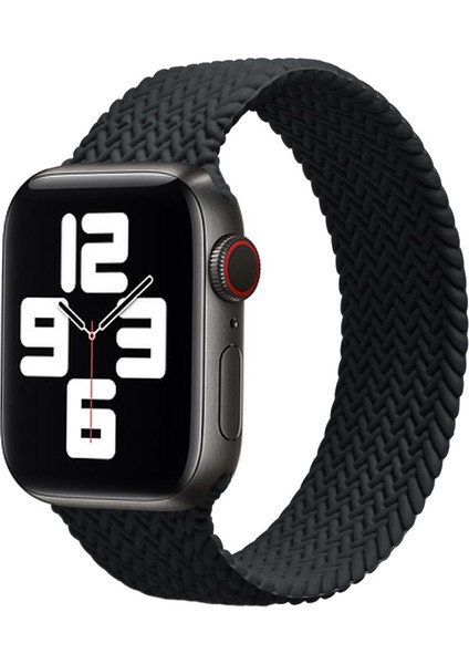 Apple Watch Uyumlu Seri 3-4-5-6-Se Premium 42-44 mm Örgülü Solo Silikon Kordon