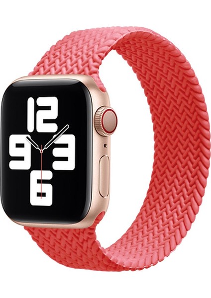 Apple Watch Uyumlu Seri 3-4-5-6-Se Premium 42-44 mm Örgülü Solo Silikon Kordon