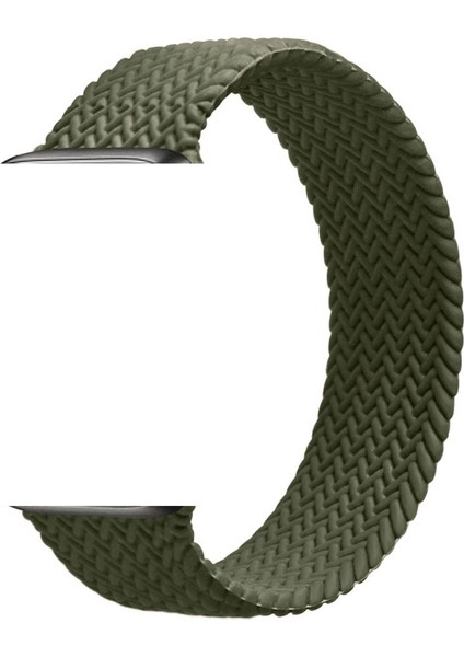 Apple Watch Uyumlu Seri 3-4-5-6-Se Premium 42-44 mm Örgülü Solo Silikon Kordon