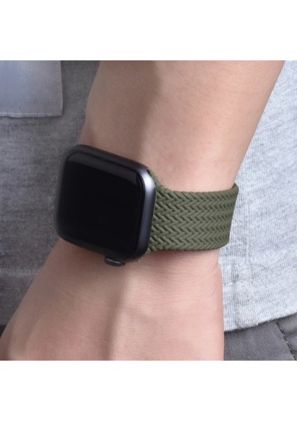 Apple Watch Uyumlu Seri 3-4-5-6-Se Premium 42-44 mm Örgülü Solo Silikon Kordon fırsatları