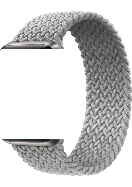 Apple Watch Uyumlu Seri 3-4-5-6-Se Premium 42-44 mm Örgü Solo Loop Kumaş Kordon
