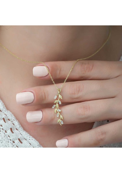 Gümüş Gold Sarmaşık Kadın Kolye modelleri