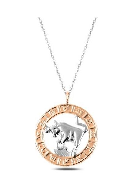 ​Gümüş Rose Boğa Burcu Kolye