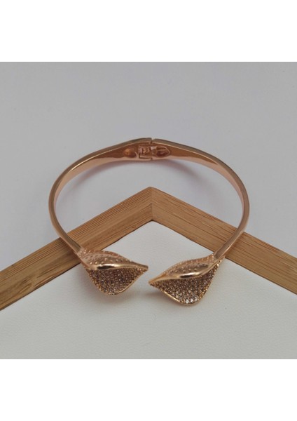 Zirkon Taşlı Kelepçe Pirinç Bileklik Gold Renk fiyatları