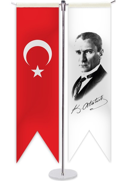 Atatürk ve Türk Bayragı T Masa Bayragı