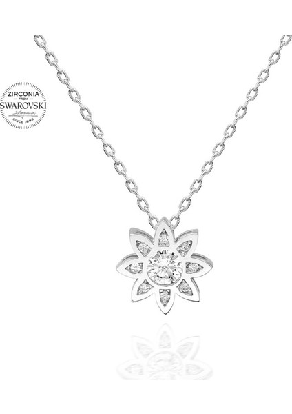 Swarovski Taş Yaşam Çiçeği 925 Gümüş Kolye