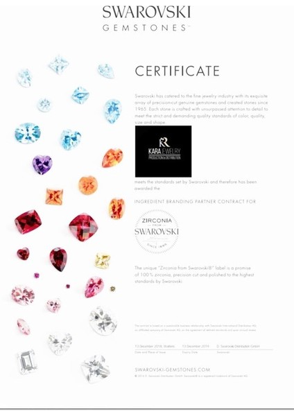 Swarovski Taşlı Kalp Tektaş 925 Gümüş Kolye